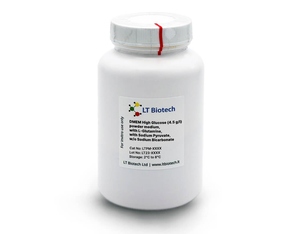 DMEM High Glucose (4.5 g/l) powder medium, with L-Glutamine, with Sodium Pyruvate, w/o Sodium Bicarbonate
