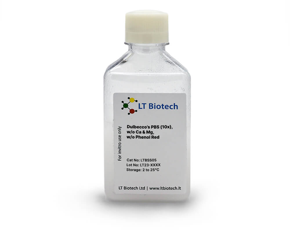 Dulbecco’s PBS (10x), w/o Ca & Mg, w/o Phenol Red