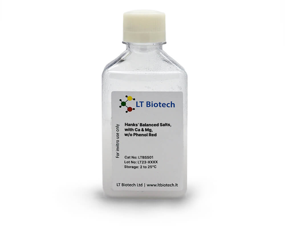 Hanks’ Balanced Salts, with Ca & Mg, w/o Phenol Red