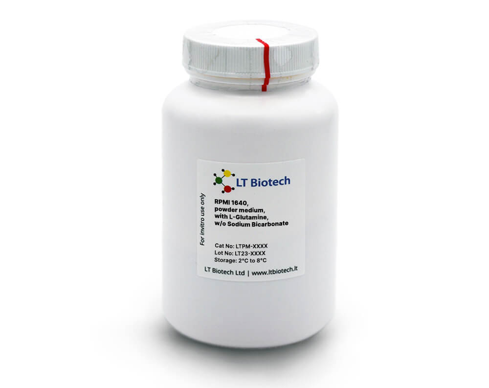 RPMI 1640, powder medium, with L-Glutamine, w/o Sodium Bicarbonate